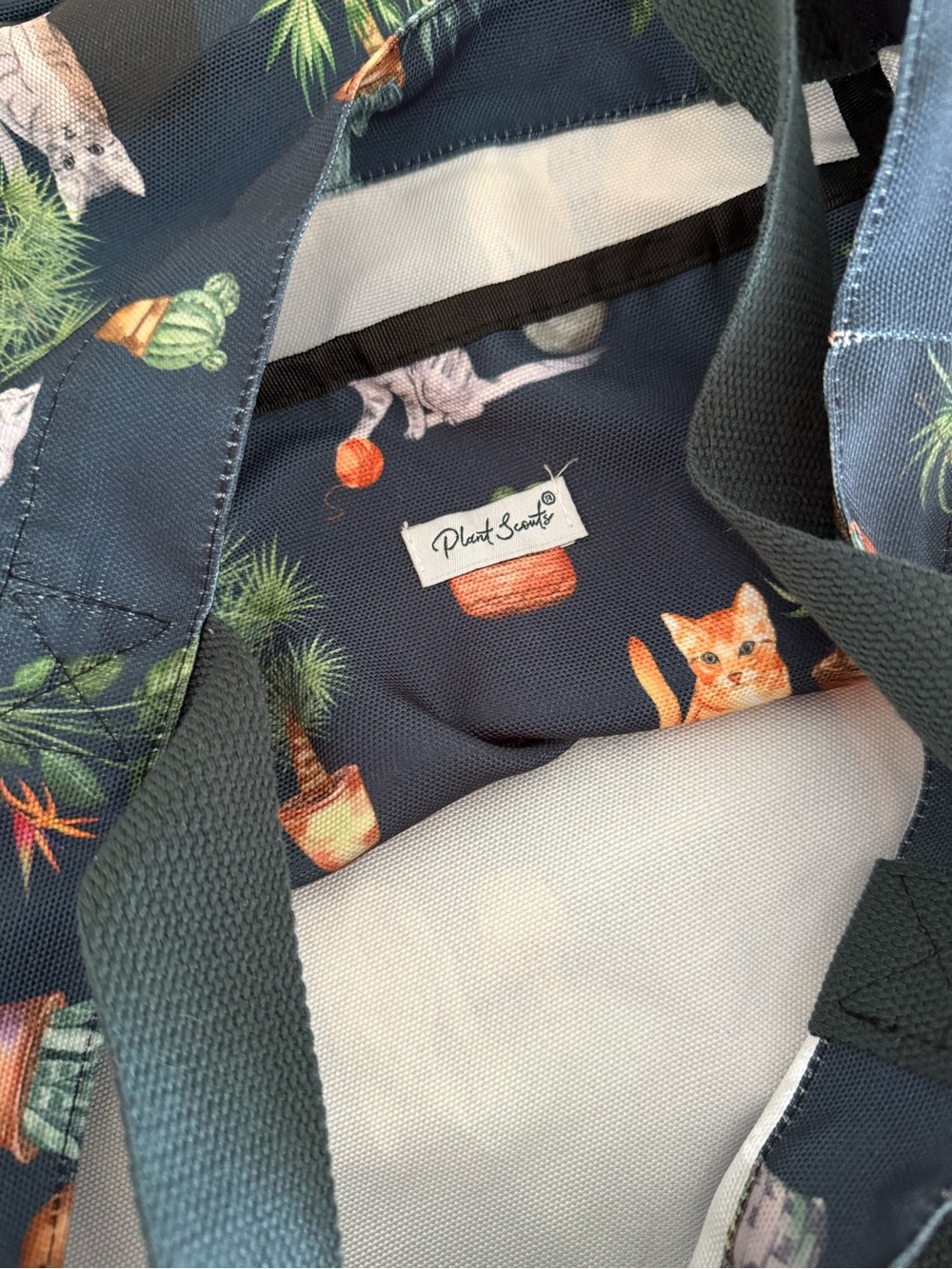 Plant Scouts Cat & Succulent Tote - Navy - Picture 2 of 2